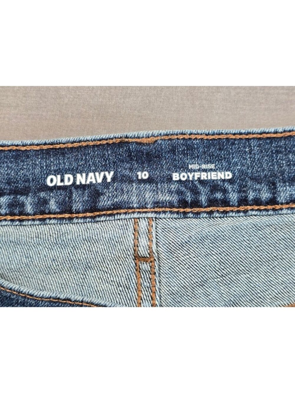 Old Navy Size 10 Mid-Rise Boyfriend Jeans Blue Denim Raw Hem TWO PAIRS - Picture 8 of 10